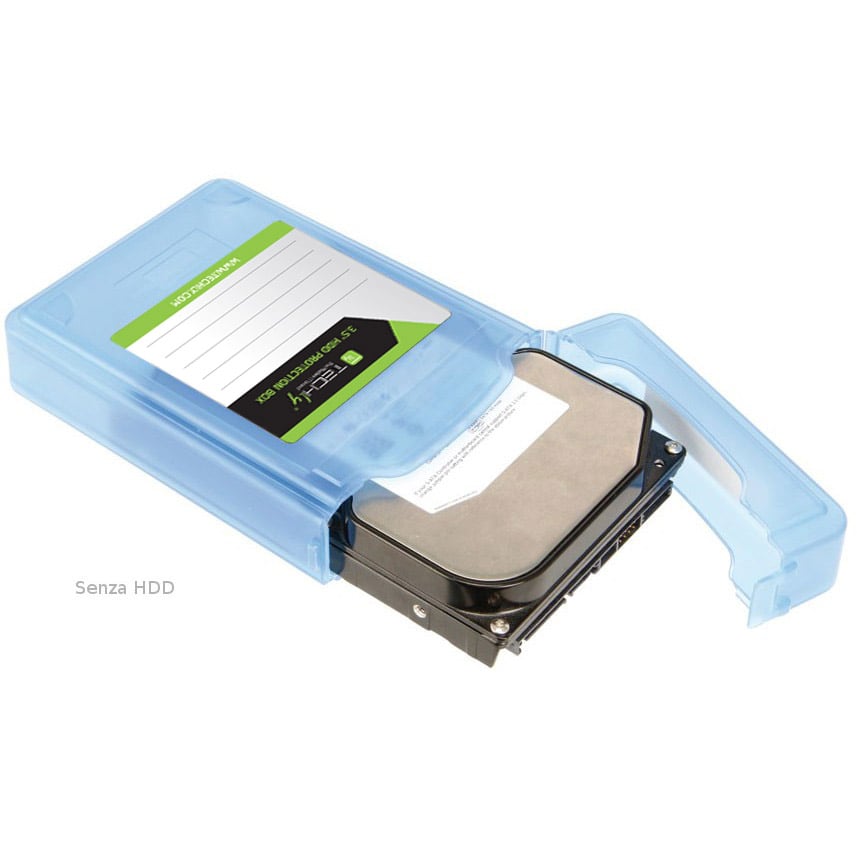Scatola di Protezione per 1 HDD 3,5'' Azzurro Trasparente - Techly ICA-HD 35B