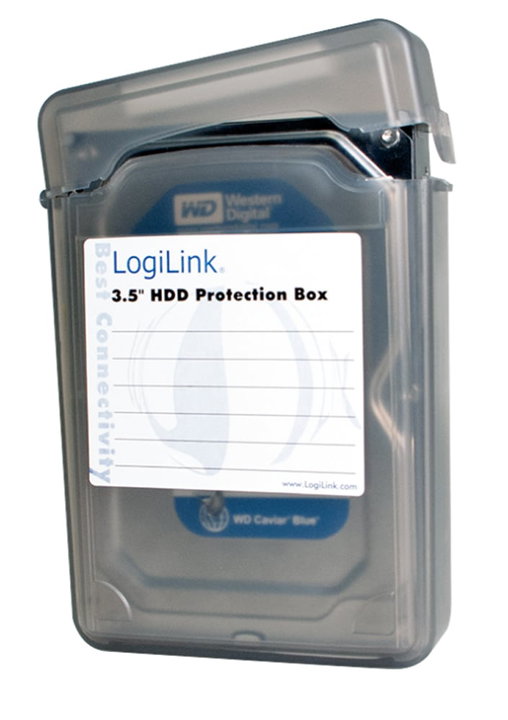 Scatola di protezione per HDD 3,5" nero trasparente - Logilink ICA-HD 35BKL