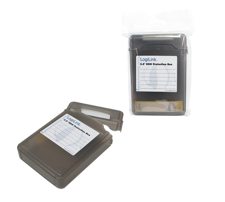 Scatola di protezione per HDD 3,5" nero trasparente - Logilink ICA-HD 35BKL