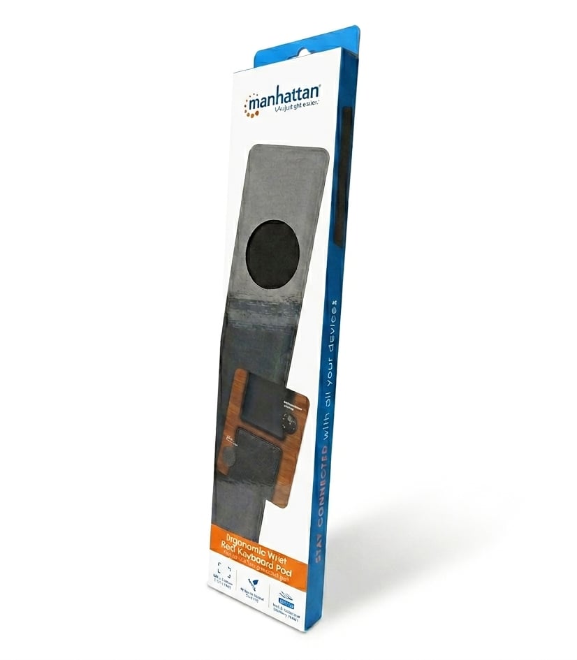 Tappetino Poggiapolsi Ergonomico in Gel per Tastiera Nero - Manhattan ICA-KP 10-BKMH