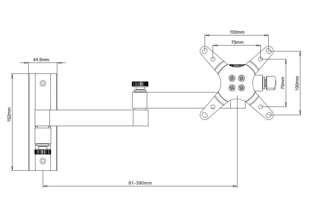 Supporto a muro per TV LED LCD 13-30'' inclinabile 3 snodi silver - Techly ICA-LCD 104