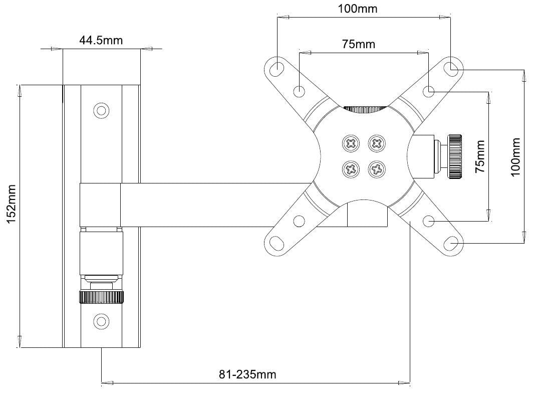 Supporto a muro per TV LED LCD 13-30'' inclinabile 2 snodi nero - Techly ICA-LCD 105BK
