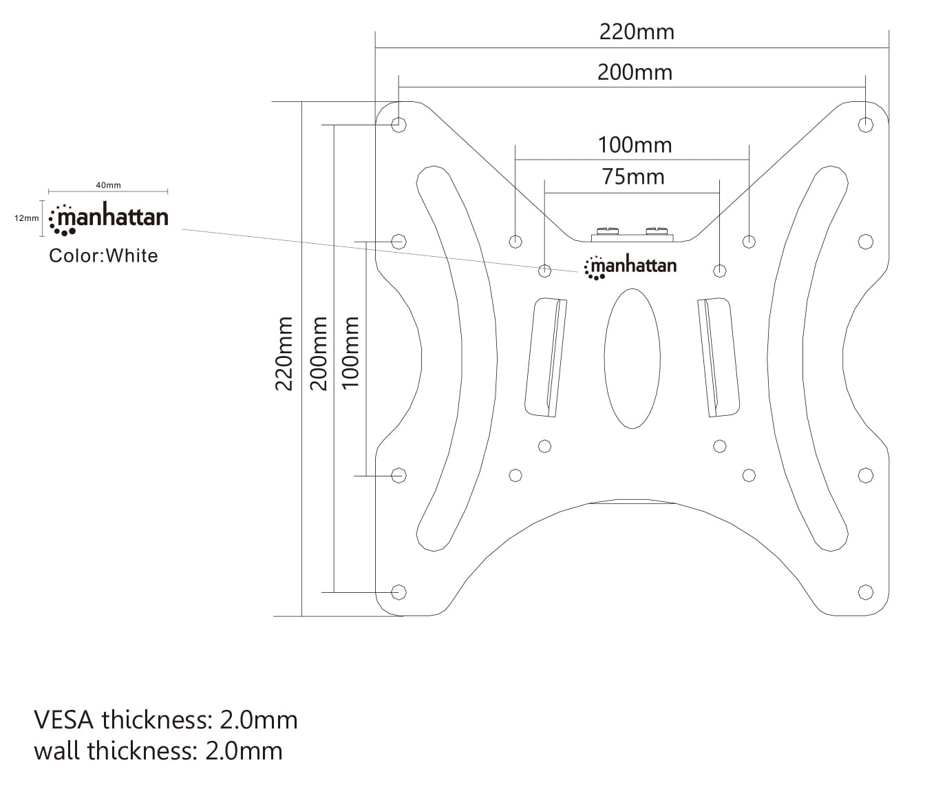 Universal Wall Mount Ultra Thin for TV Flat-Panel 23 - 42 " - Manhattan ICA-LCD 114 BM