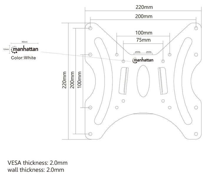 Universal Ultra Slim Wall Mount for Flat-Panel TV 23-42\" - Manhattan ICA-LCD 114BM