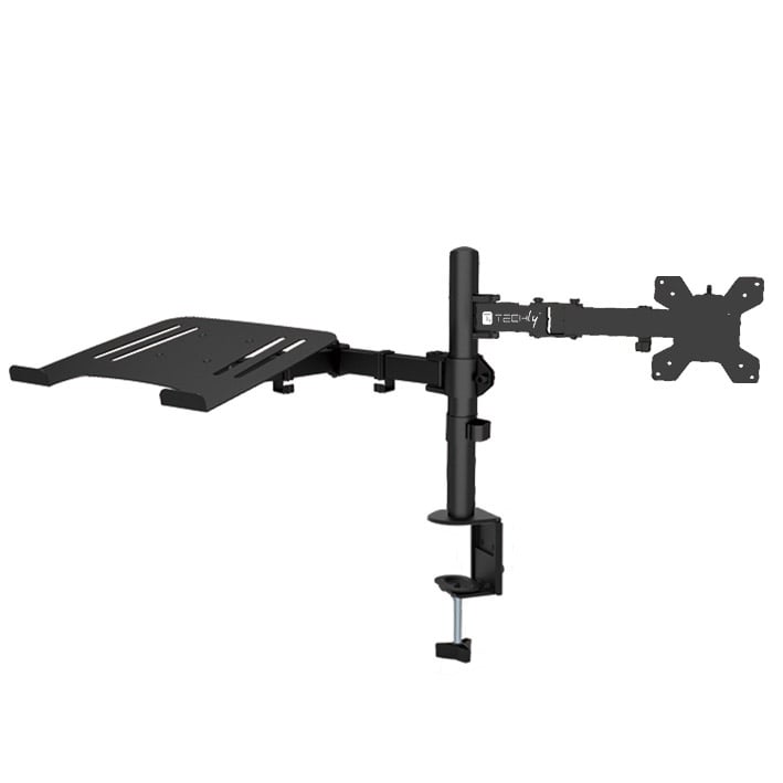 Desk Mount Arm for Monitor 13-32" and Laptop Shelf - Techly ICA-LCD 174NB