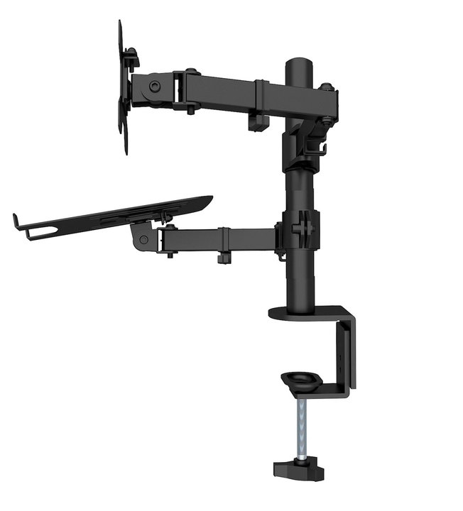 Desk Mount Arm for Monitor 13-32" and Laptop Shelf - Techly ICA-LCD 174NB