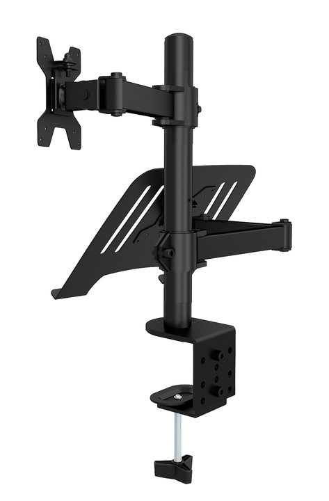 Desk Mount Arm for Monitor 13-32" and Laptop Shelf - Techly ICA-LCD 174NB