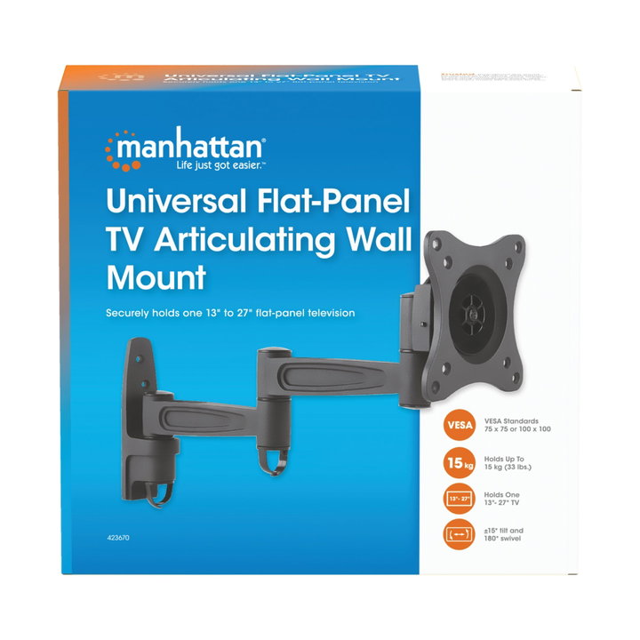Supporto a Muro Universale Articolato per TV Flat-Panel 13-27" - Manhattan ICA-LCD 23LM