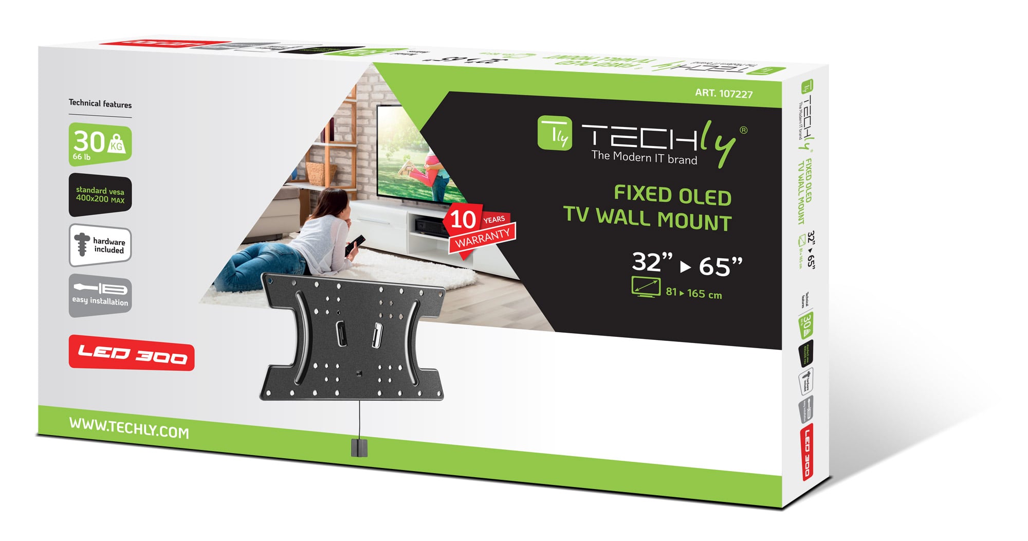Staffa a Muro Slim per OLED TV 32-65'' Nero - Techly ICA-LCD 24O