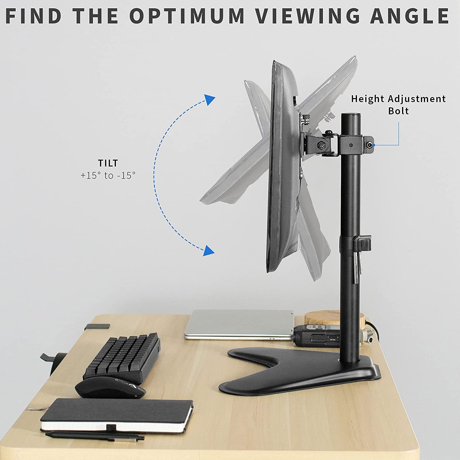Supporto da scrivania per 1 Monitor LCD 13-27'' con base h.465mm - Techly ICA-LCD 2500