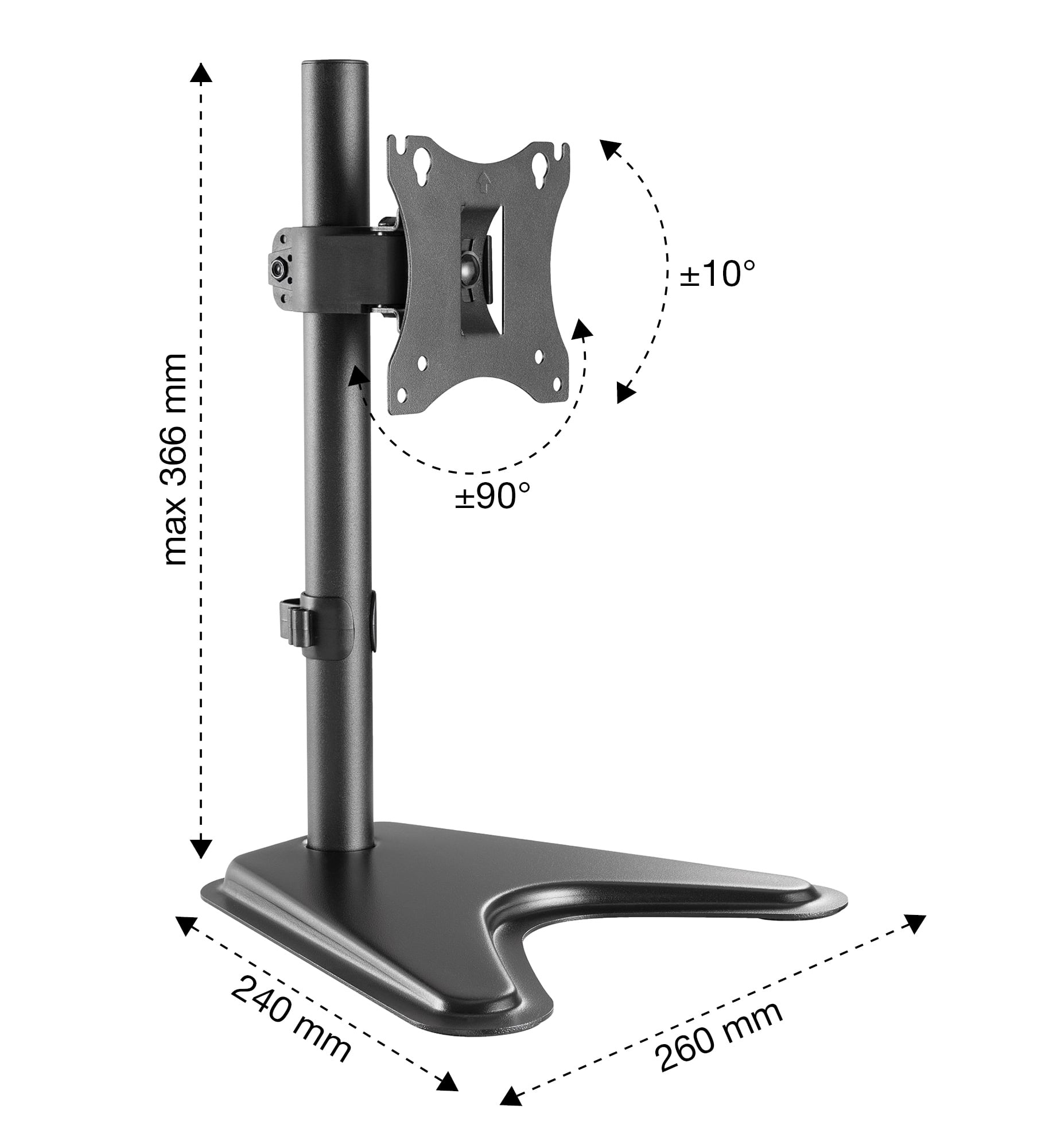 Stand da Scrivania per 1 Monitor LCD 17-27'' con base h.366mm - Manhattan ICA-LCD 2500E