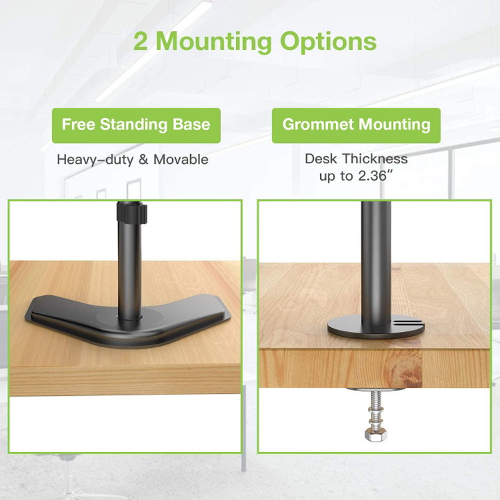Supporto da scrivania per 2 monitor 13-27" con base o vite passante - Techly ICA-LCD 2520V
