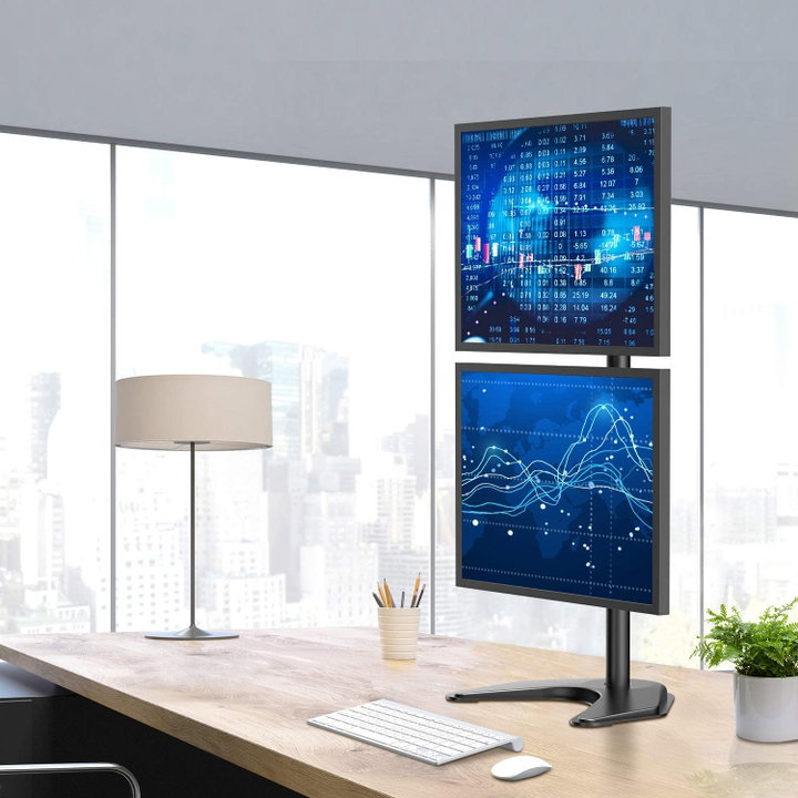 Supporto da scrivania per 2 monitor 13-27" con base o vite passante - Techly ICA-LCD 2520V