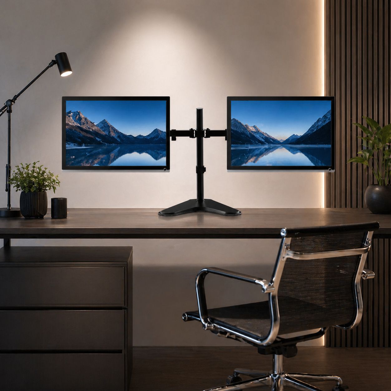 Supporto da scrivania per 2 Monitor 13-32'' con base - Techly ICA-LCD 2524