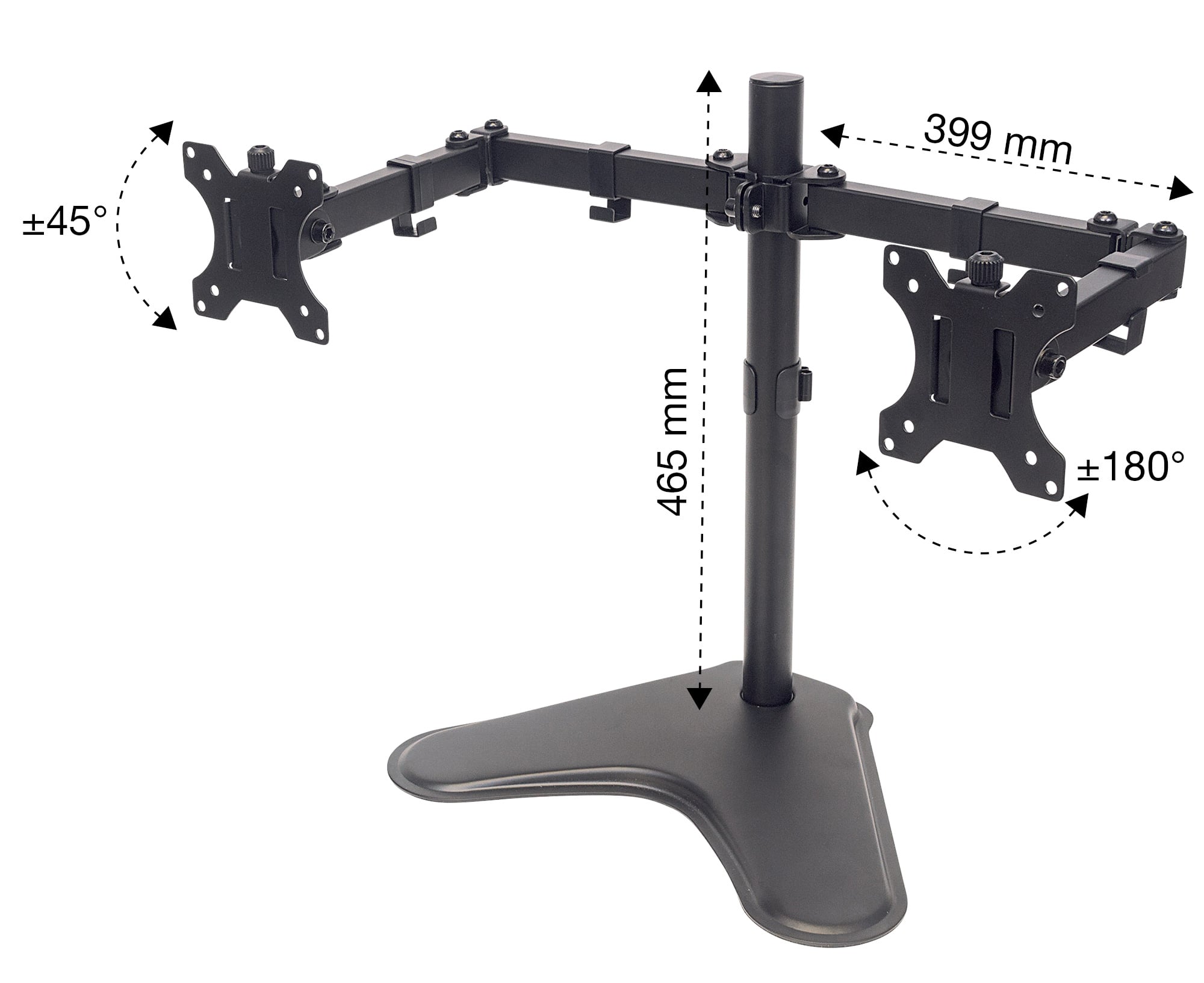 Supporto da Scrivania per 2 Monitor 13-32'' con Base e Doppio Snodo - Manhattan ICA-LCD 2524M