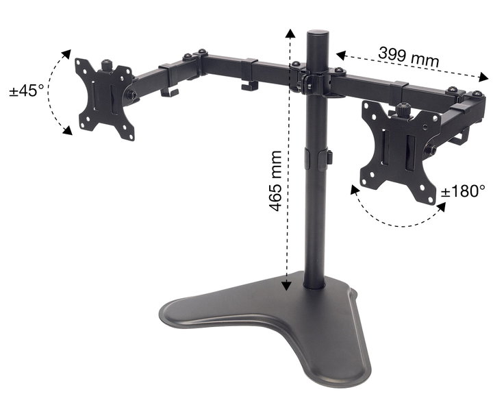 Supporto da Scrivania per 2 Monitor 13-32" con Base - Manhattan ICA-LCD 2524M