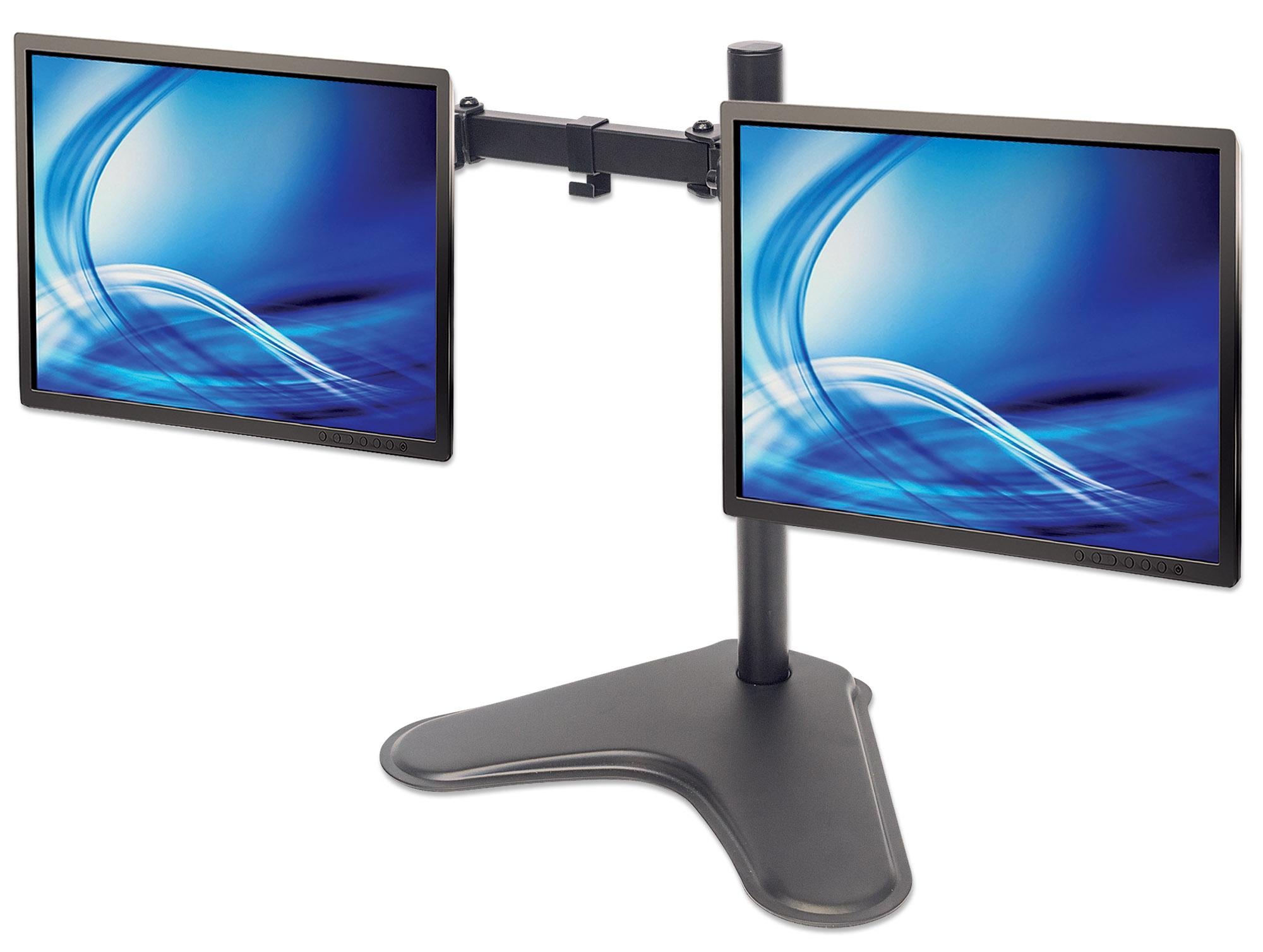 Supporto da Scrivania per 2 Monitor 13-32'' con Base e Doppio Snodo - Manhattan ICA-LCD 2524M