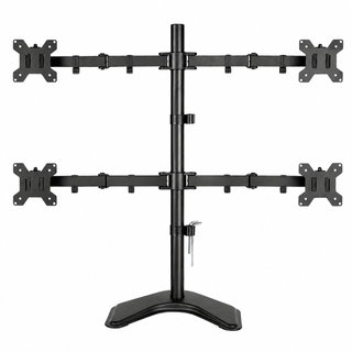 Desk mount for 4 monitors 13-27" with base - Techly ICA-LCD 2540