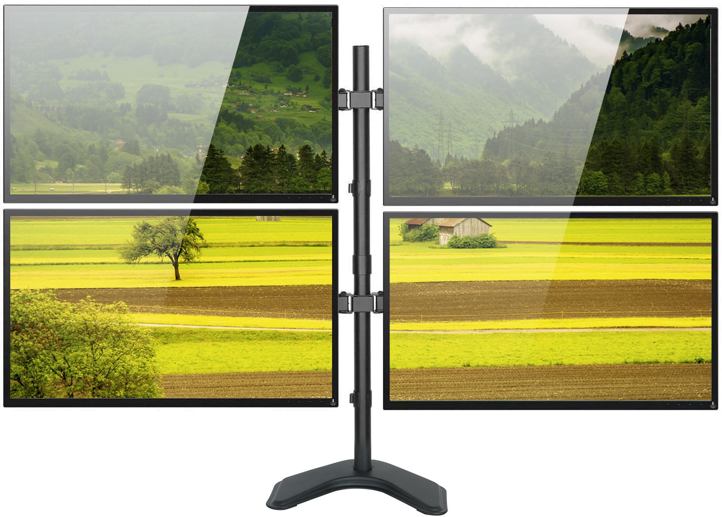 Supporto da Scrivania per 4 Monitor 13-27'' con base - Techly ICA-LCD 2540