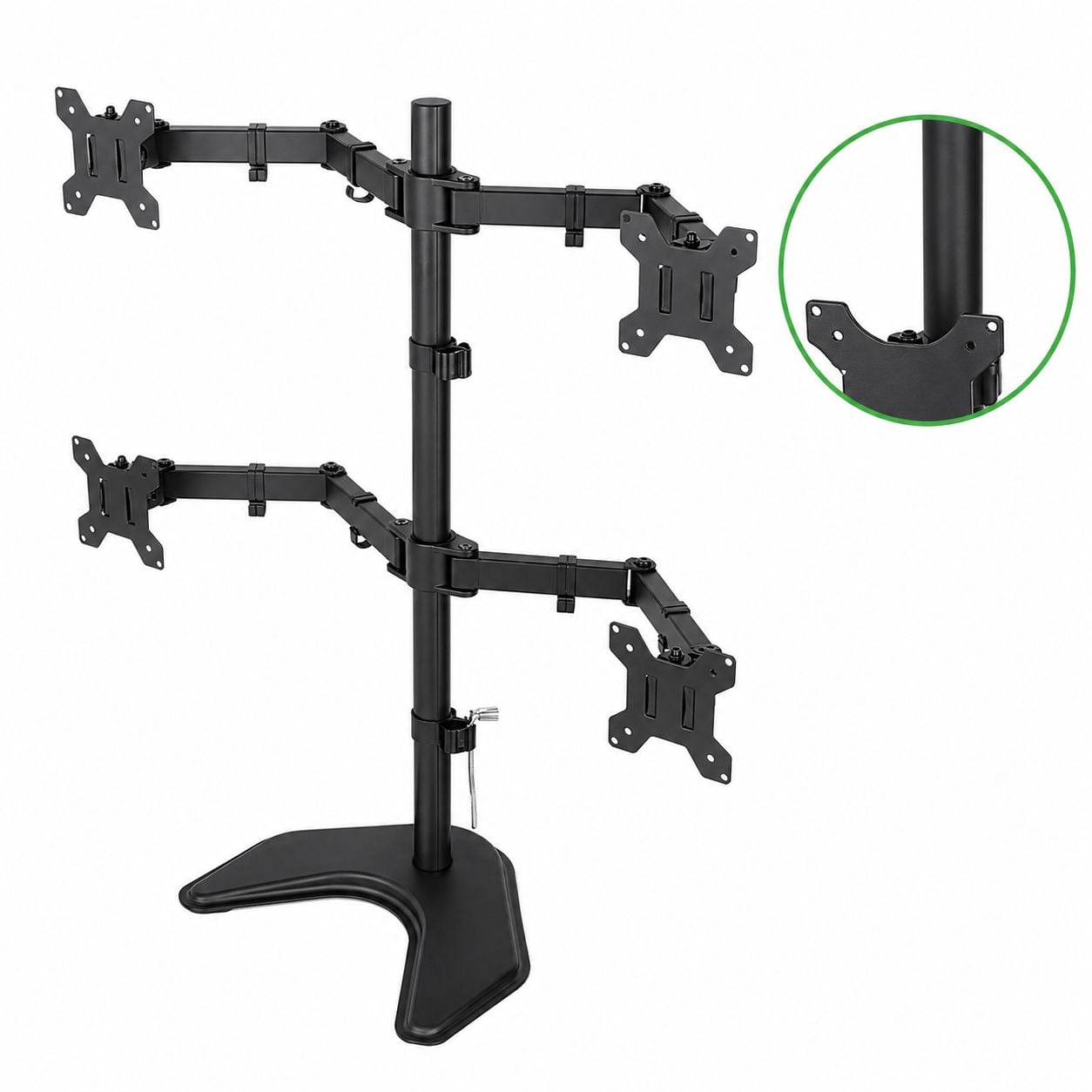 Supporto da Scrivania per 4 Monitor 13-27'' con base - Techly ICA-LCD 2540