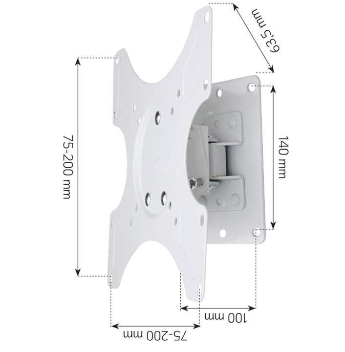 Supporto a Muro per TV LED LCD 19-37" Inclinabile 1 Snodo Bianco - Techly ICA-LCD 2900WH