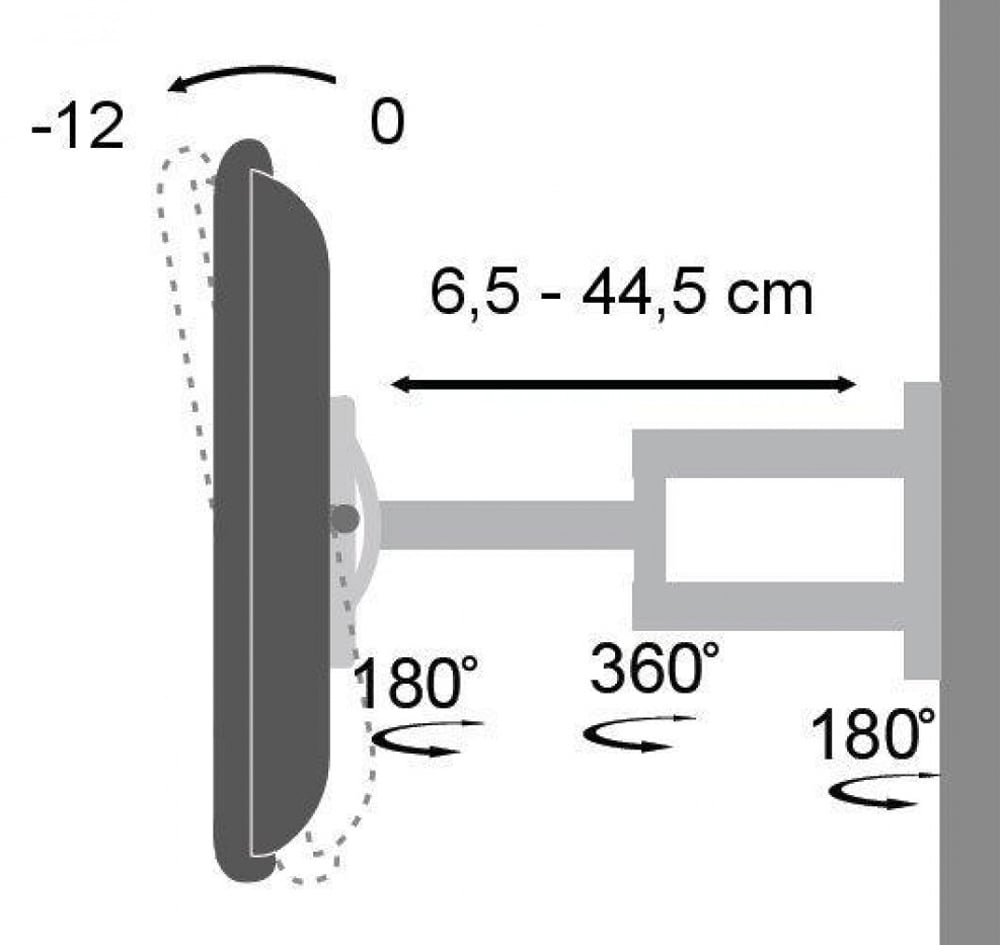 Wall mount for 19 LED TV - 37 " 3 tilt White joints - Techly ICA-LCD 2903 Wh