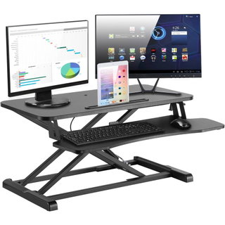 Sit Stand Desk Converter with Keyboard Tray - Techly ICA-LCD 303