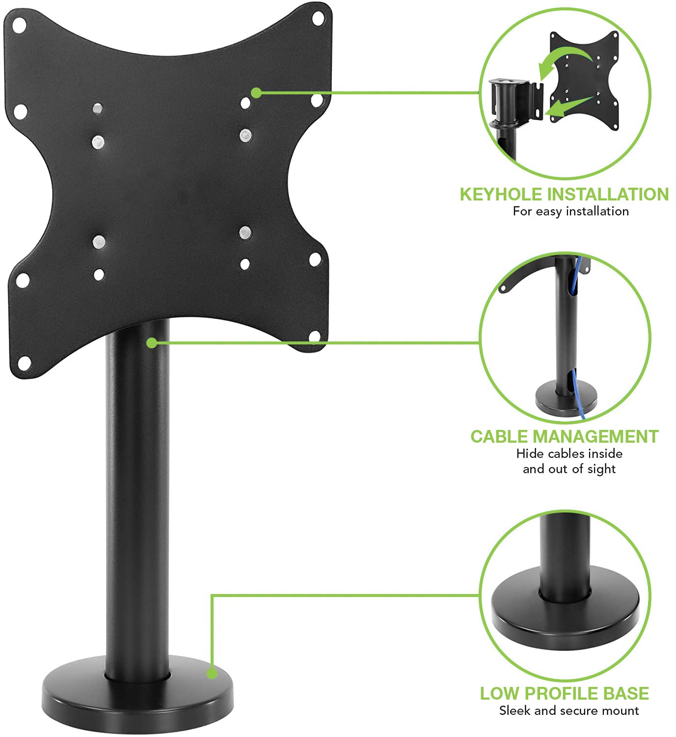 Supporto Universale da Tavolo per TV LED/LCD 23-43'' Nero - Techly ICA-LCD 316S