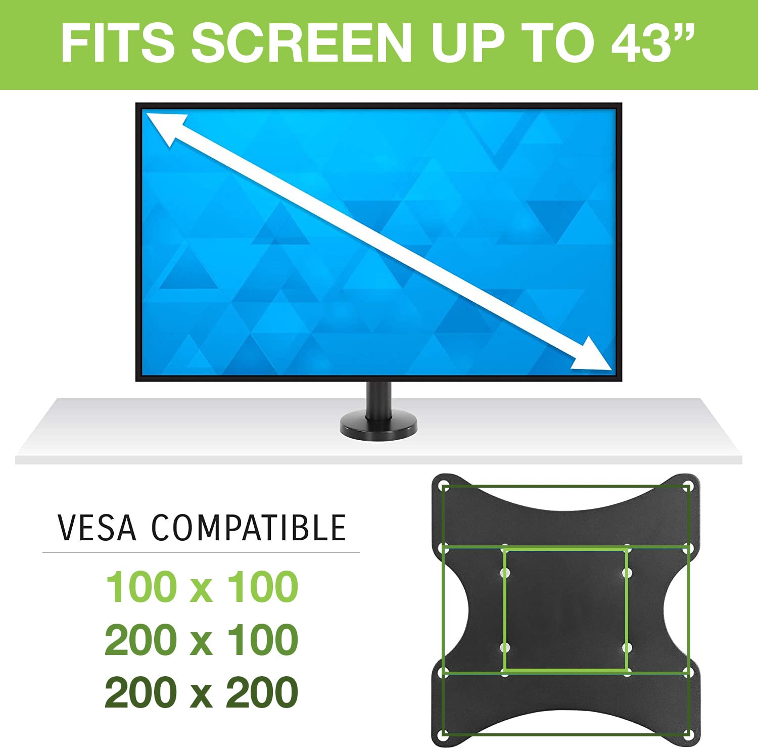 Supporto Universale da Tavolo per TV LED/LCD 23-43'' Nero - Techly ICA-LCD 316S