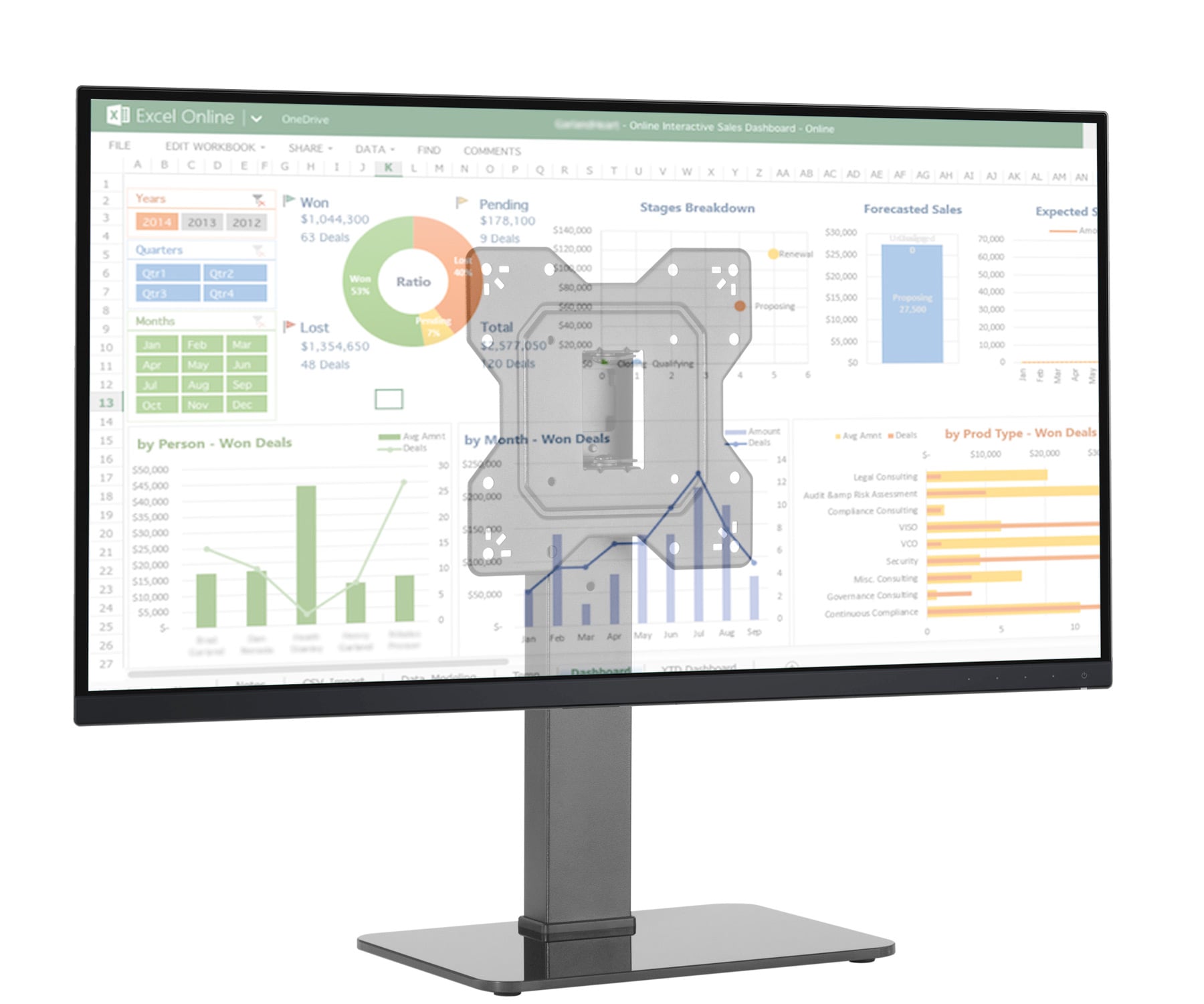 Supporto Universale da Tavolo per Monitor e TV da 23'' a 43'' - Techly ICA-LCD 323S