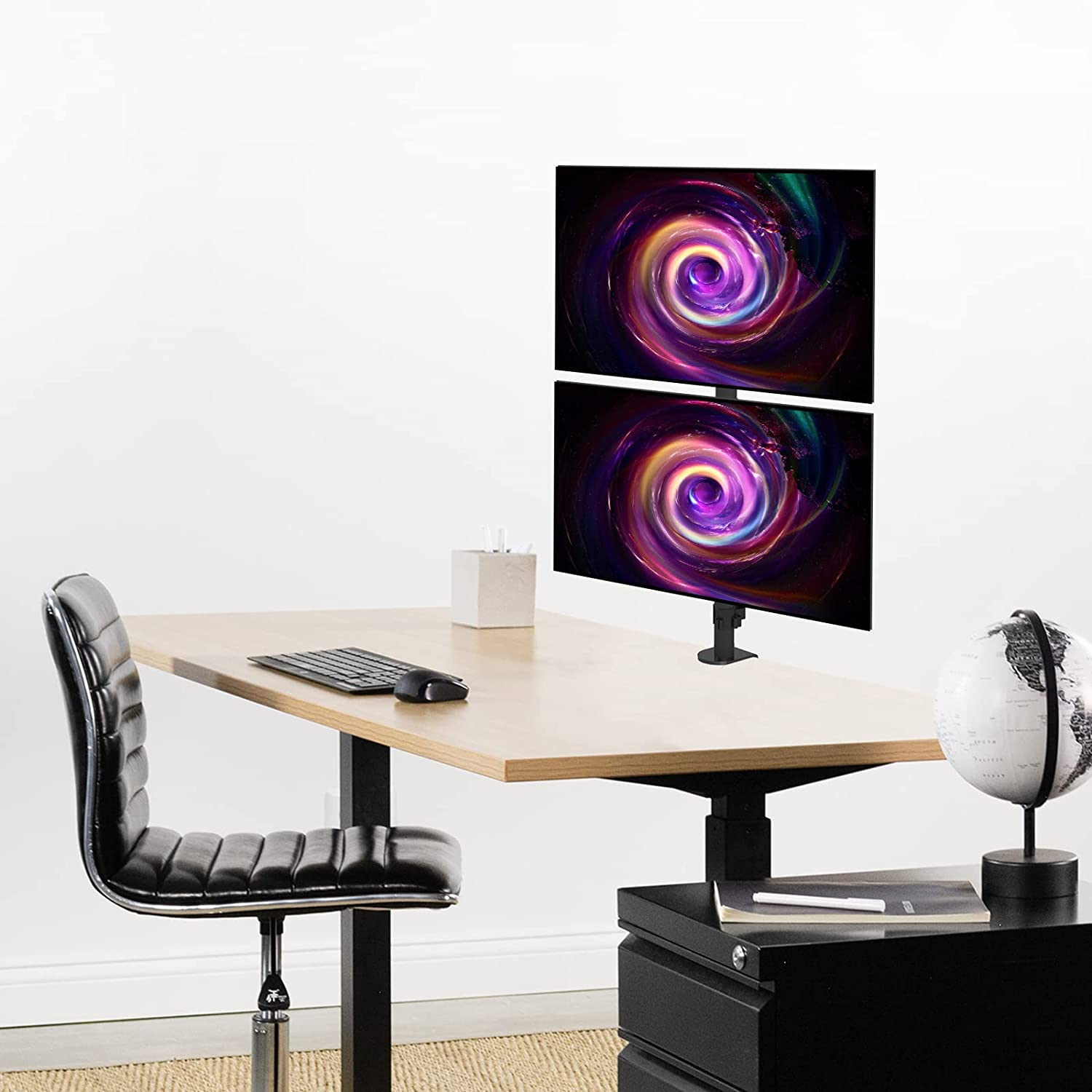 Supporto da Scrivania per 2 Monitor 13-27'' con Morsetto - Techly ICA-LCD 350-D