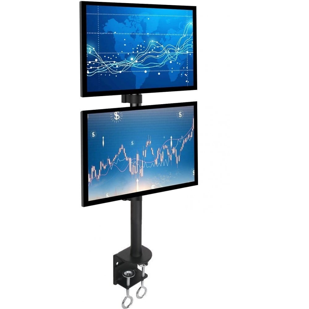Supporto da Scrivania per 2 Monitor 13-27'' con Morsetto - Techly ICA-LCD 350-D