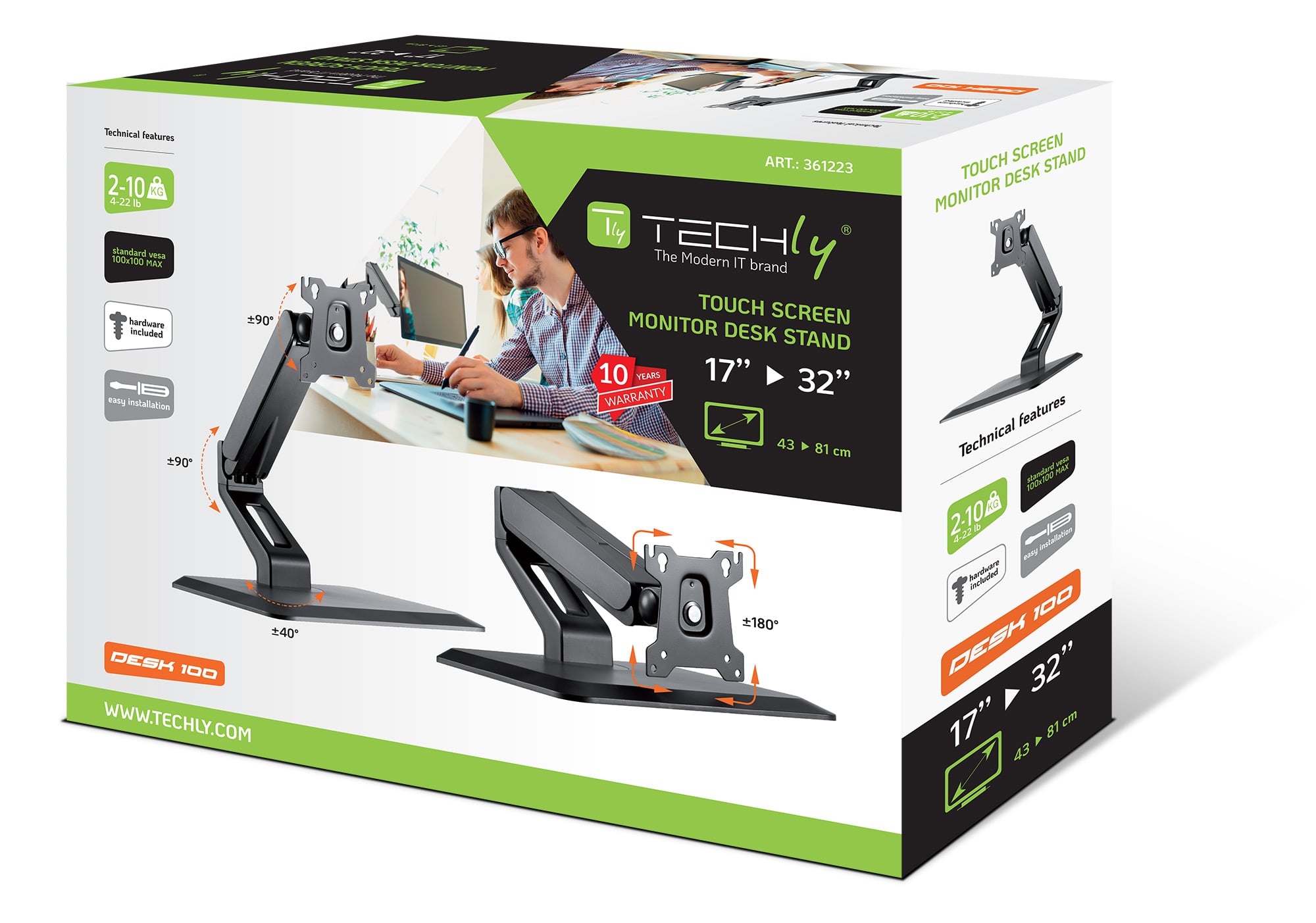Supporto per Monitor Touch Screen da 17''-32'' - Techly ICA-LCD 35TS