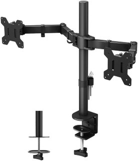 Desk mount for 2 monitors 13-27" VESA 75x75/100x100 mm - Techly ICA-LCD 382-D