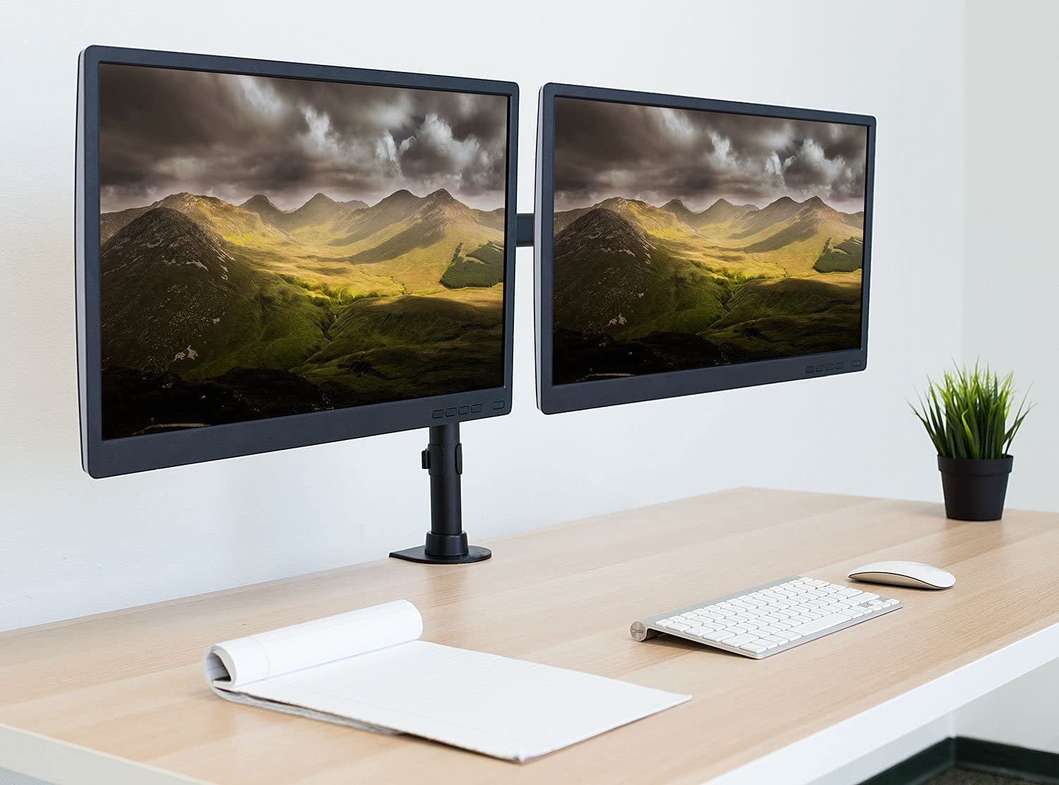 Supporto da Scrivania per 2 Monitor 13-27'' Installazione con Morsetto o Vite Passante - Techly ICA-LCD 382-D