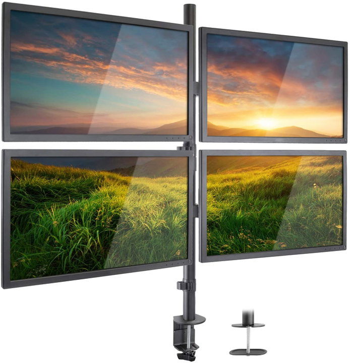 Supporto da scrivania per 4 monitor 13-27" VESA 75x75/100x100 mm - Techly ICA-LCD 382-Q