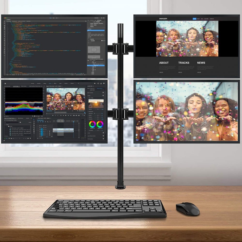 Support desk 4 Monitor 13 - 27 " VESA Clamp/Vite Passante - Techly ICA-LCD 382 -Q