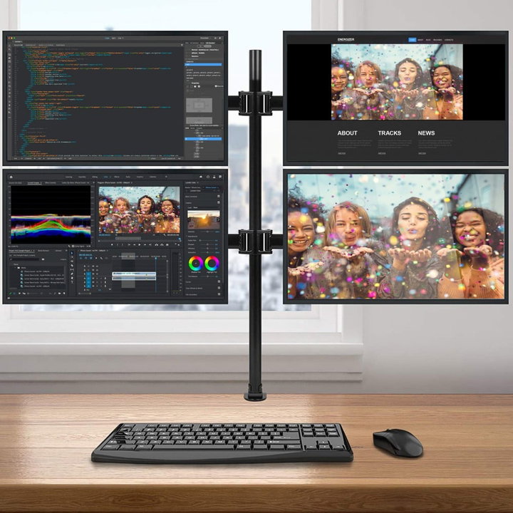 Supporto da scrivania per 4 monitor 13-27" VESA 75x75/100x100 mm - Techly ICA-LCD 382-Q