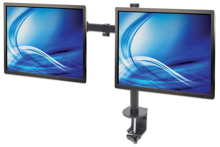 Supporto scrivania 2 monitor 13-32" con morsetto - Manhattan ICA-LCD 461-D