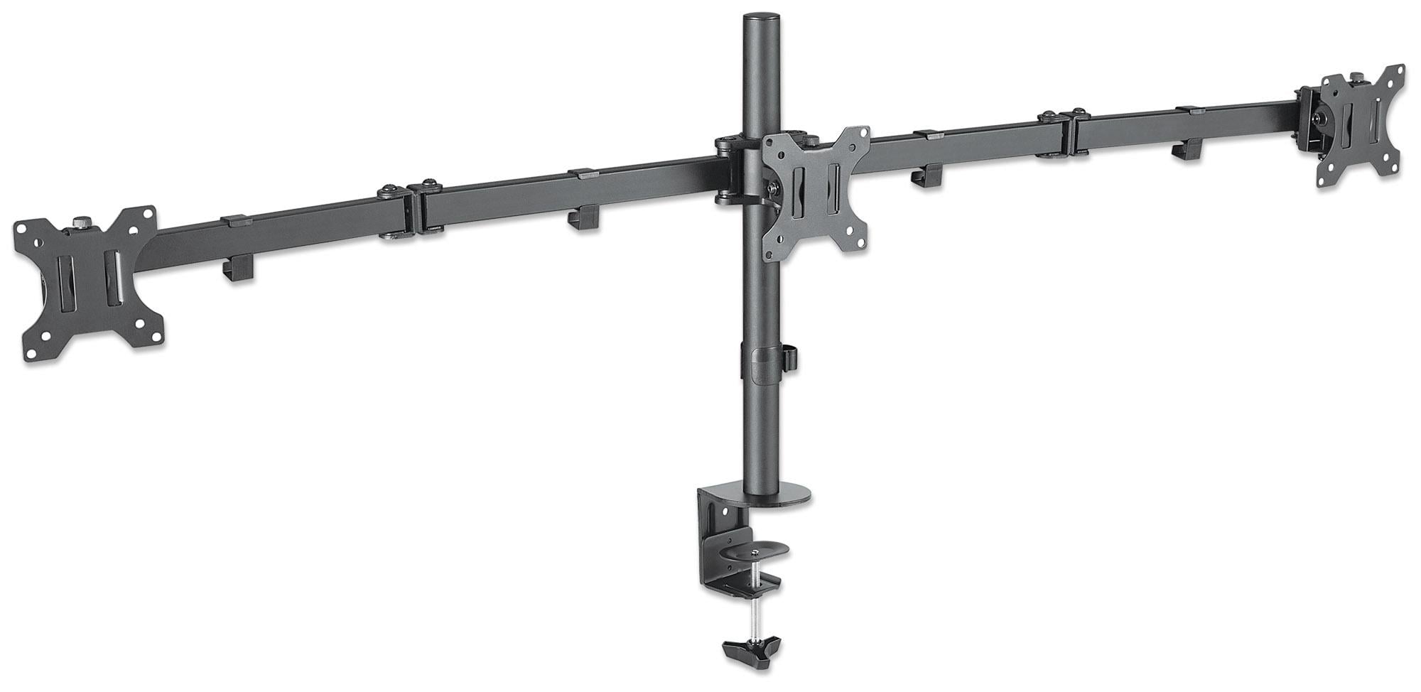 Desk support for 3 Monitor 13 - 27 " with Clamp - Manhattan ICA-LCD 461 -T