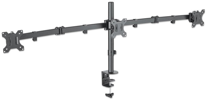 Supporto da Scrivania per 3 Monitor 13-27" con Morsetto - Manhattan ICA-LCD 461-T