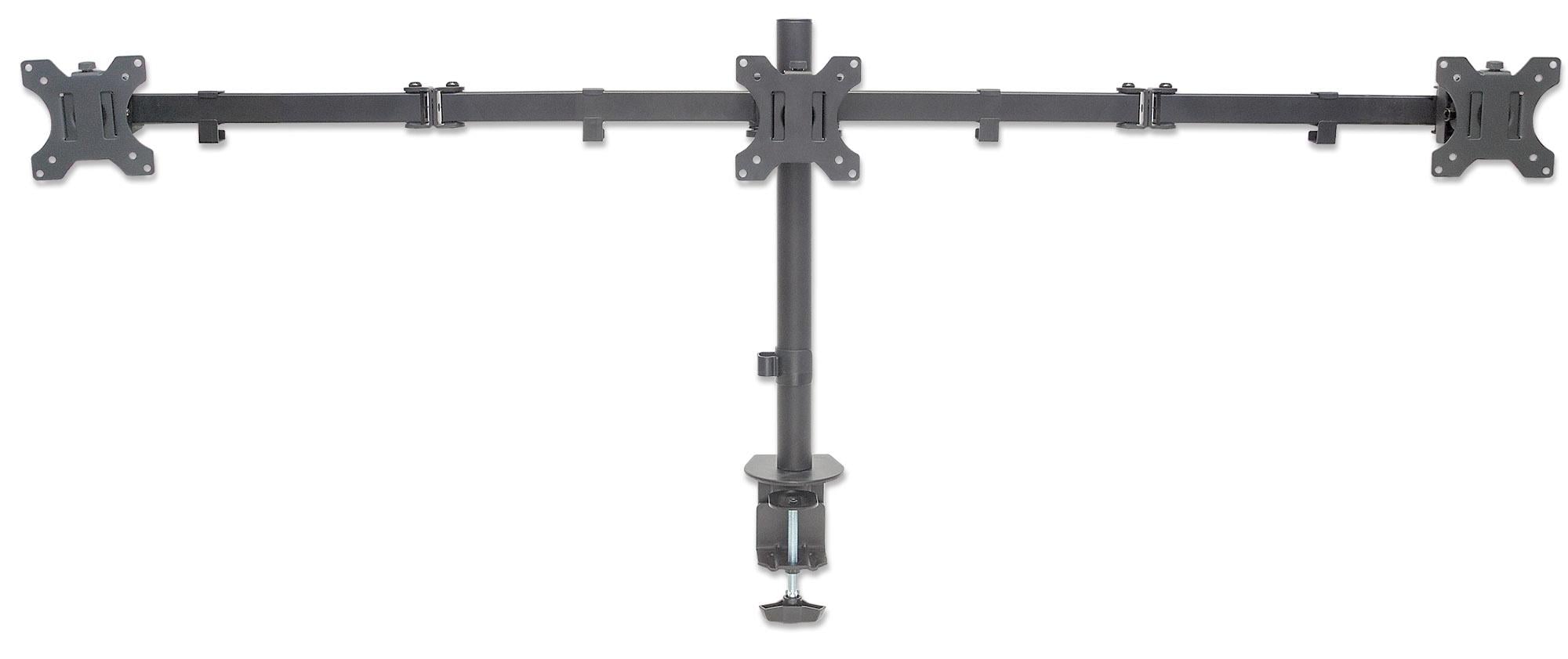 Desk support for 3 Monitor 13 - 27 " with Clamp - Manhattan ICA-LCD 461 -T