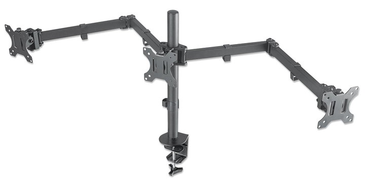 Supporto da Scrivania per 3 Monitor 13-27" con Morsetto - Manhattan ICA-LCD 461-T