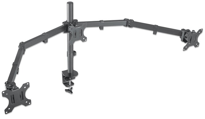 Supporto da Scrivania per 3 Monitor 13-27" con Morsetto - Manhattan ICA-LCD 461-T
