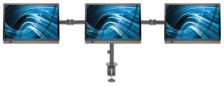 Supporto da Scrivania per 3 Monitor 13-27" con Morsetto - Manhattan ICA-LCD 461-T
