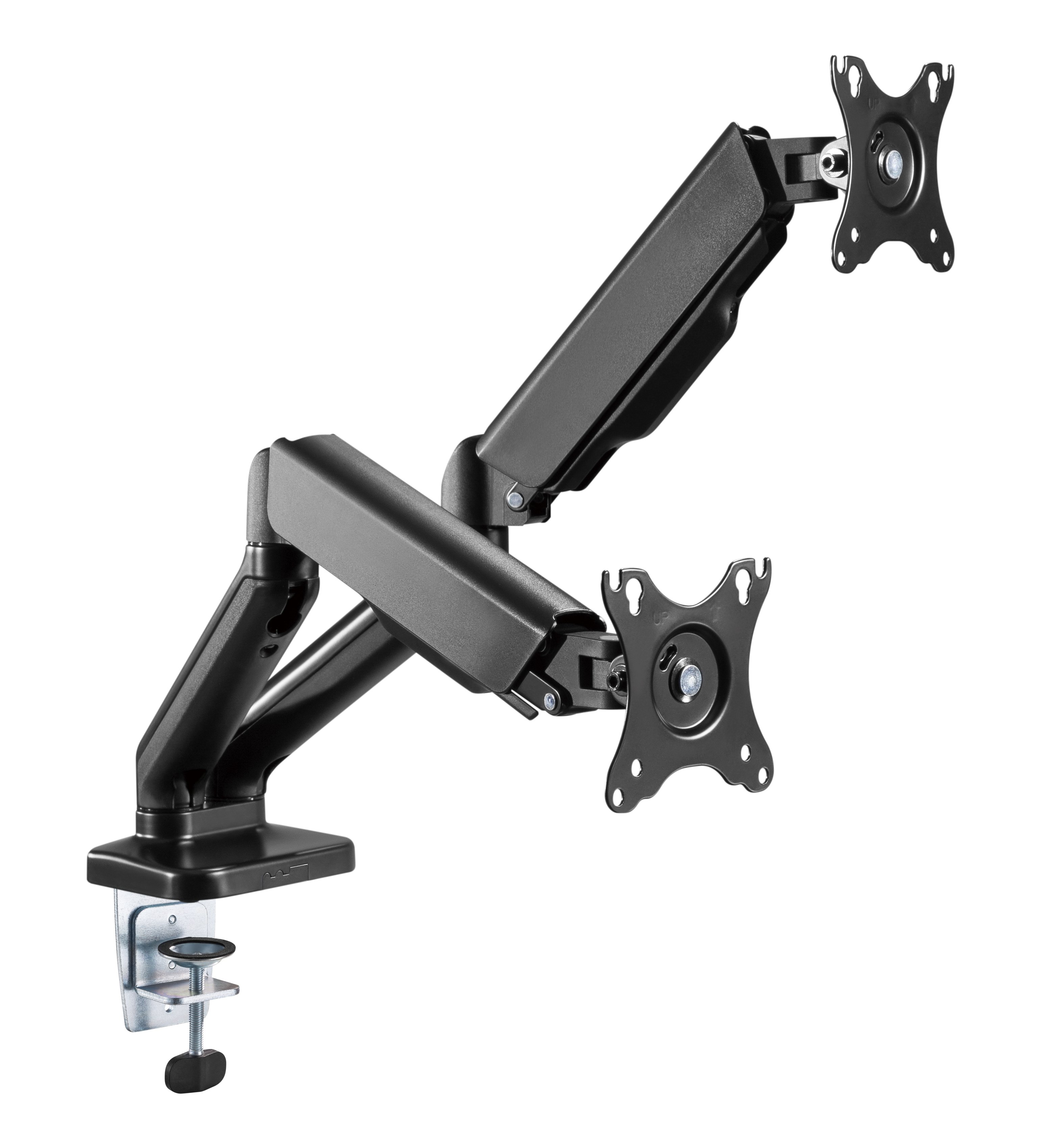Supporto da Scrivania Doppio Monitor 17-32'' con Molla a Gas Nero - Techly ICA-LCD 462B