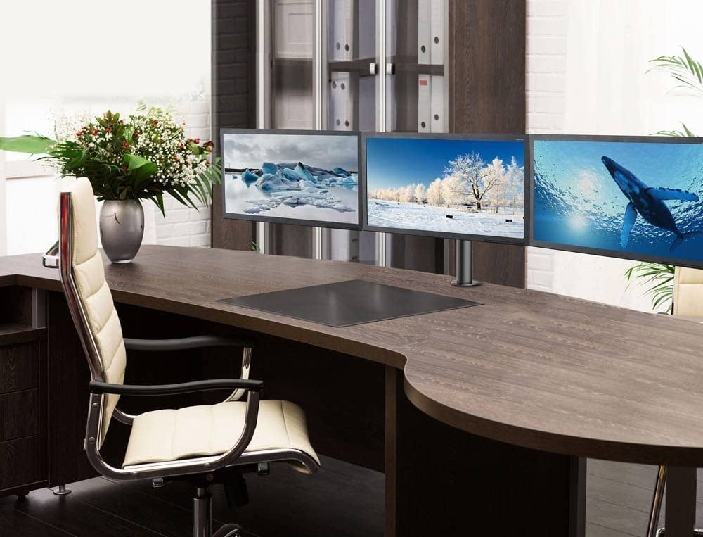 Supporto da scrivania per 3 Monitor 13-24'' con morsetto - Techly ICA-LCD 482-T