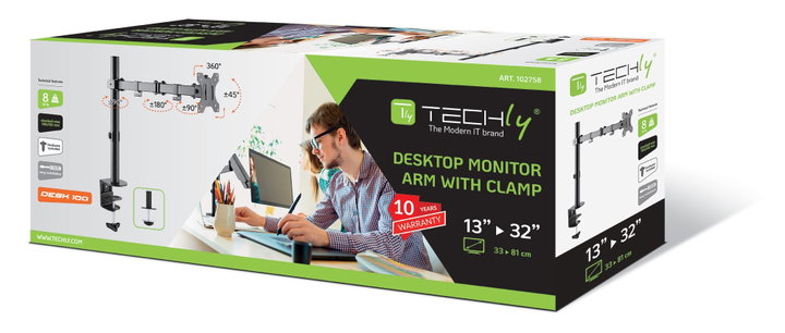 Supporto da Scrivania per Monitor 13-32'' - Techly ICA-LCD 503BK