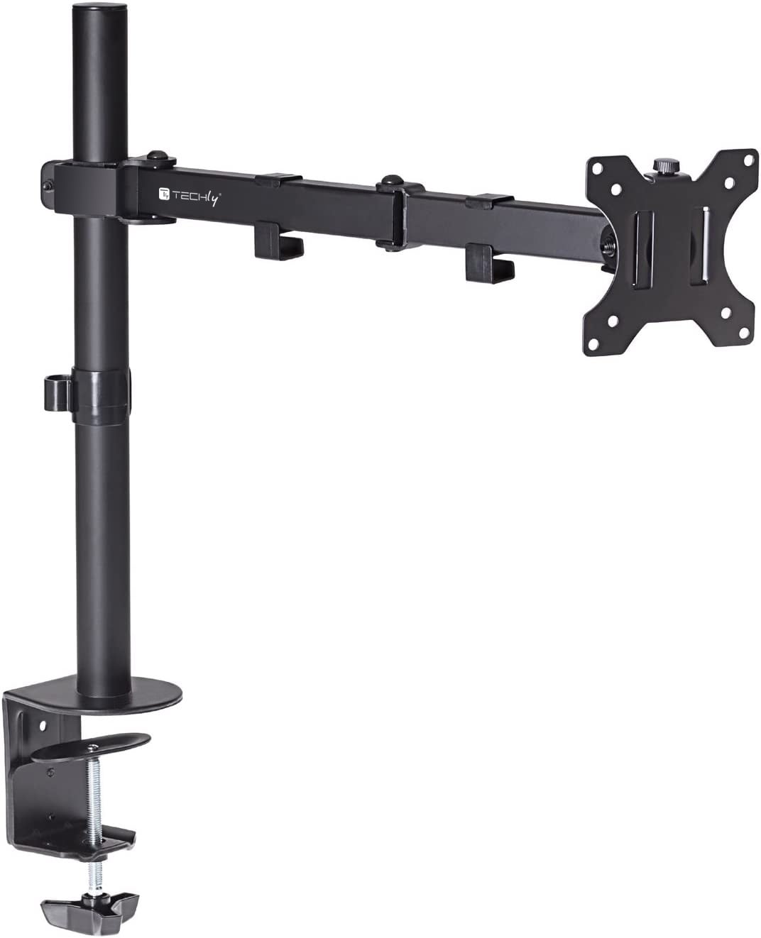 Supporto da Scrivania per Monitor 13-27'' Doppio Snodo di Regolazione - Techly ICA-LCD 503BK2