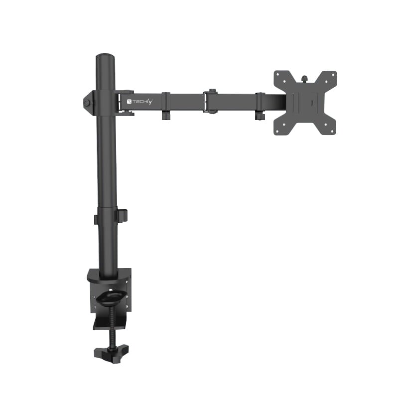 Supporto da Scrivania per Monitor 13-27'' Doppio Snodo di Regolazione - Techly ICA-LCD 503BK2